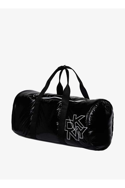 Dkny Logo Print Duffel Bag with Handles and Detachable Strap