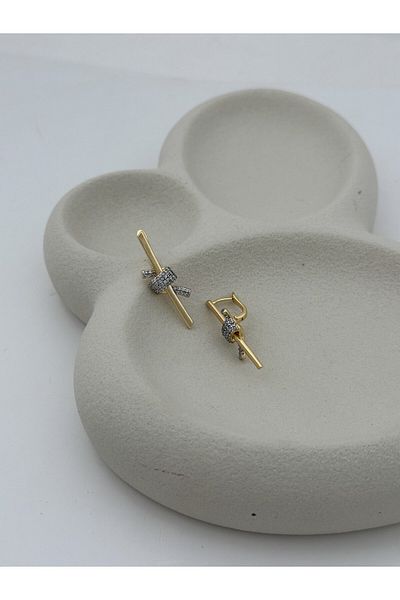 Jerie Gold Zircon Stone Tiff Series Long Earrings
