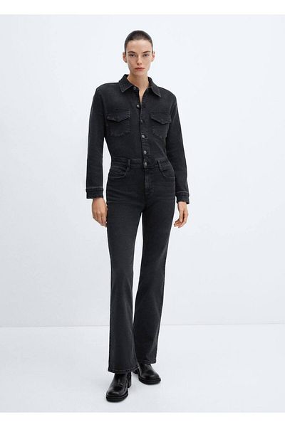MANGO Woman Salopete din denim - Croi lung