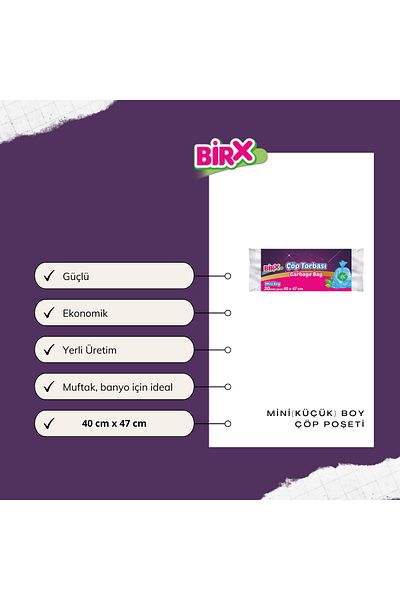 BIRX Garbage Bag Small Size 40X47 cm Garbage Bag 1 Pack of 30 (Mini Size)