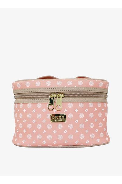 Dkny Printed Vanity Bag with Zip Closure and Handle