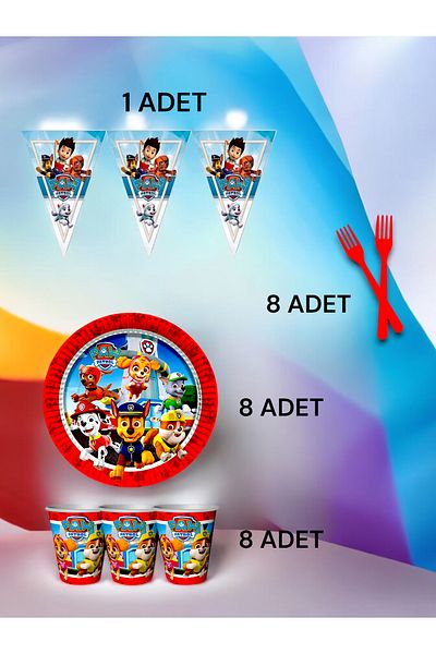 VibeHome Paw Patrol Themed S Pack for 8 - Birthday Party and Fun Events