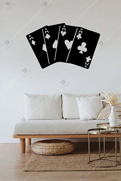 Emach Dizayn 4 As iskambil Poker Oyun Kartları Duvar Süsü Dekoru Duvar Tablosu