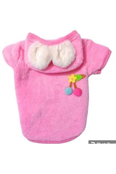GedyCo Pink Premium Plush Small Breed Dog Sweatshirt (Suitable for 2 kg-9 kg dogs)