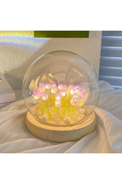 Genel Markalar Romantik Laleler Işıklı Küre Gece Lambası