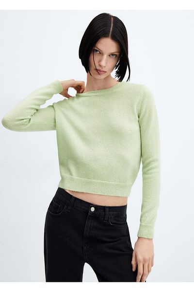 MANGO Woman Pulover tricotaj cu gât rotund
