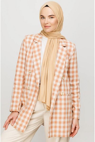 FRESCO SCARFS Latte Color Hijab Hijab Şal Pieptănat