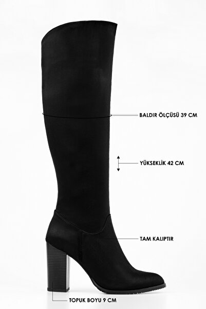 Shoeberry Dámské černé semišové boty na podpatku Jila Černé semišové