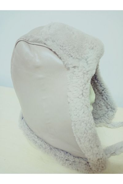 hoaryage Uşanka with Ears Genuine Lambskin Pilot Hat