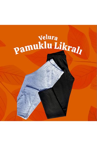 Velura Pijama-jambiere lungi din bumbac Lycra 2li din bumbac pieptănat