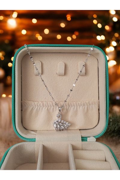 Violetta Jewelry Zircon Stone Swan Steel Necklace