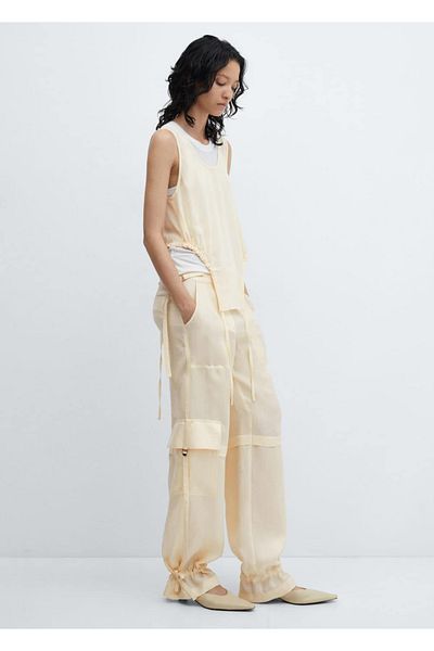 MANGO Woman Lyocell Cargo Kalhoty