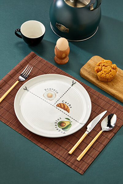 EMBazaar Dengeli Beslenme Tabağı,diyet Tabağı,porsiyon Tabak,sağlıklı Yemek Servis Sunum Denge Motivasyon