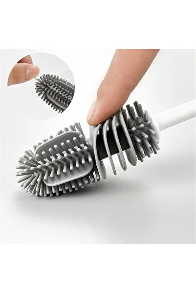 ucuzakapinda Silikon Kaliteli Yeni Nesil Uzun Saplı Şişe Bardak Kavanoz Matara Biberon Emzik Yıkama Fırçası 1 Ad