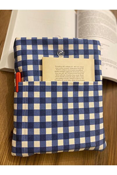 Handmade Su Geçirmez Mavi Pötikare Kılıf, Tablet Kılıfı, Organizer Çanta,kita...