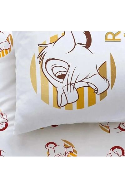 Zorluteks Disney Lion Patterned Double-Sided Printed Square 100% Cotton Decorative Pillowcase 2 Pieces 63X63 cm