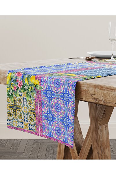 DOSH BY EDA DOĞAN Dosh Runner - POSO - % 100 PAMUK - Baskılı Runner - 40 X 20...