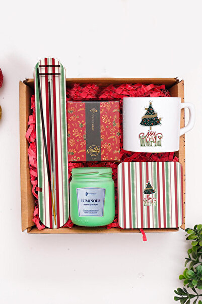 TrendHediye 2026 Yılbaşı Hediye Seti & Çam Ağacı, Fİncan, Tütsü, Mum