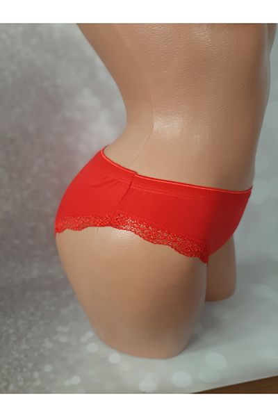 Butik Panties Red Edged Lace Combed Cotton Comfortable Panties