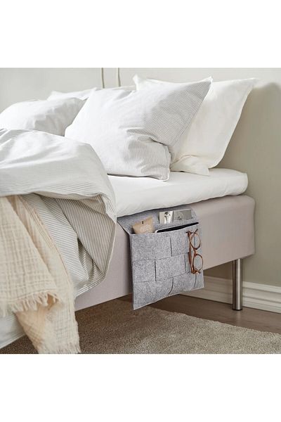 IKEA 75X34 cm Ikea Bed Side Storage Pocket - Polyester Portable Pocket, Gray Color