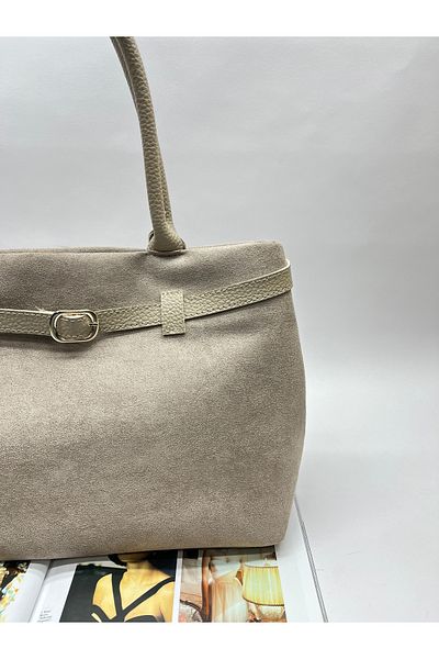 Babydoll Bag Geantă de mână și de umăr din piele de căprioară de mărime mare pentru femei