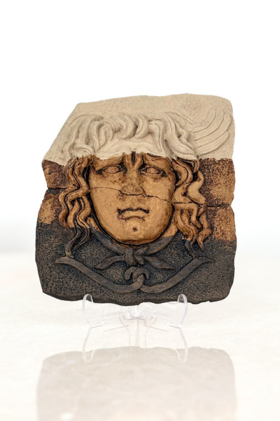 ArkeoArt Design Didyma Medusa Kabartması, Antik Yunan Medusa Heykeli - Kahver...