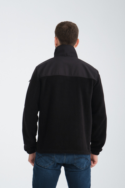 Store Erkek Siyah Tam Farmuarlı  Antipilling Tüylenme Yapmayan Softshell Garnili Polar Ceket