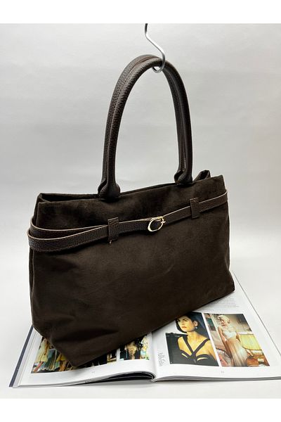 Babydoll Bag Geantă de mână și de umăr din piele de căprioară de mărime mare pentru femei