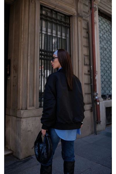 modaserdem Black Bomber Jacket - Jacket with Pockets