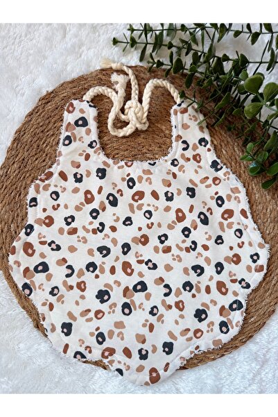 vikivin bebe مريلة أطفال بنمط الفهد مصنوعة من قماش البوبلين العضوي بنسبة 100%