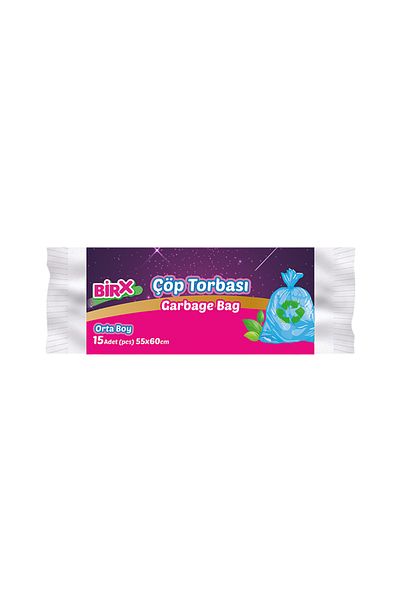 BIRX Medium Size 55X60 cm Trash Bag - 1 Pack of 15