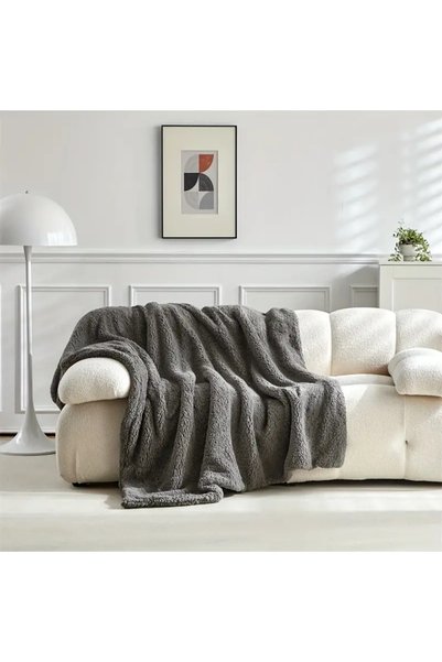 textile dünyası KUZU TÜYÜ  SHERPA YUMUŞAK 80 X 100  BEBEK BATTANİYESİ