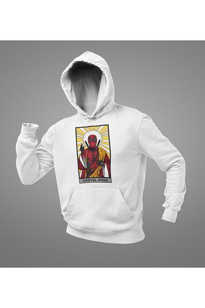 SEVBANO Deadpool Marvel Jesus Printed Unisex Oversize Hoodie