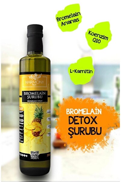 HarmonyPlus Bromelain Detox Şurubu 250 ml Ananas Içeren Bromelain Şurubu (KOE...