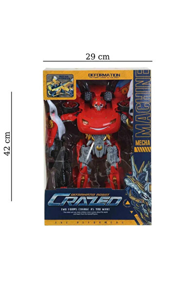 SUDESA OYUNCAK BÜYÜK PİLLİ IŞIKLI DÖNÜŞEN TRANSFORMERS ROBOT W8826B