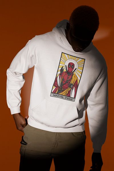 SEVBANO Deadpool Marvel Jesus Printed Unisex Oversize Hoodie