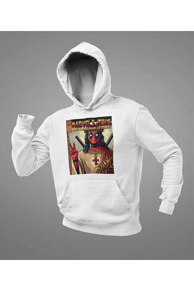 SEVBANO Marvel's Jesus Deadpool Printed Unisex Oversize Hoodie