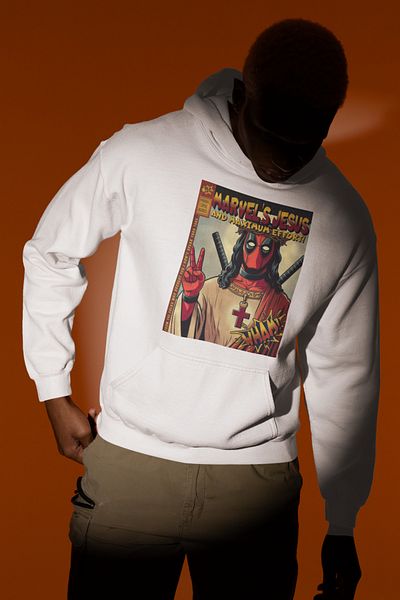 SEVBANO Marvel's Jesus Deadpool Printed Unisex Oversize Hoodie