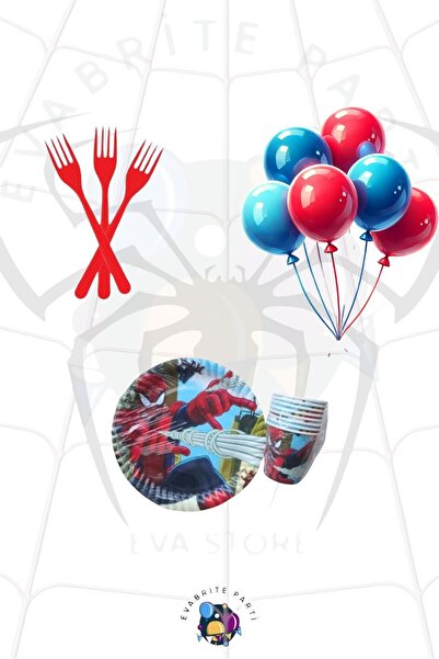 Evabrite Комплект за 8 души на тема Спайдърмен, минибар - Комплект за рожден ден