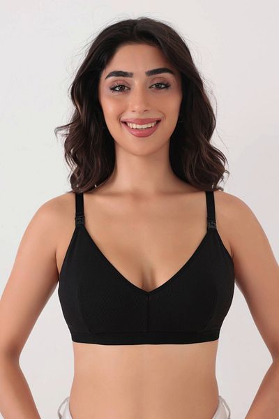 Brandpanty Черен памучен сутиен за кърмене без банели - Holly 5631086