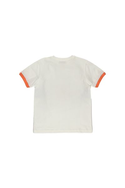 Panço Bedrucktes weißes Kurzarm-T-Shirt für Jungen