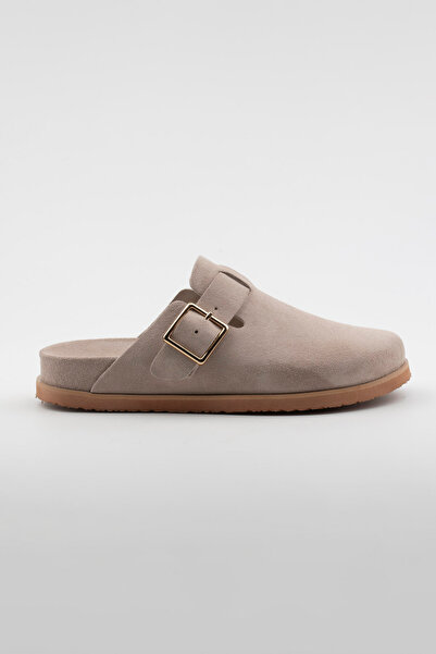 alamoda شبشب نسائي من Oliva مصنوع من الجلد الطبيعي بإبزيم باللون البيج من جلد...