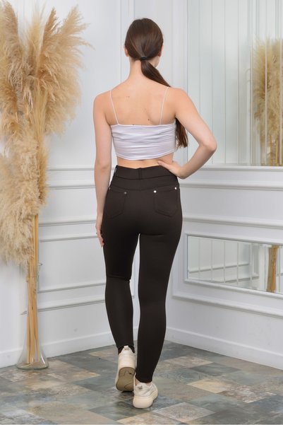UNIQUE LADY Women's Denim Pants Look Back Pocket Leggings