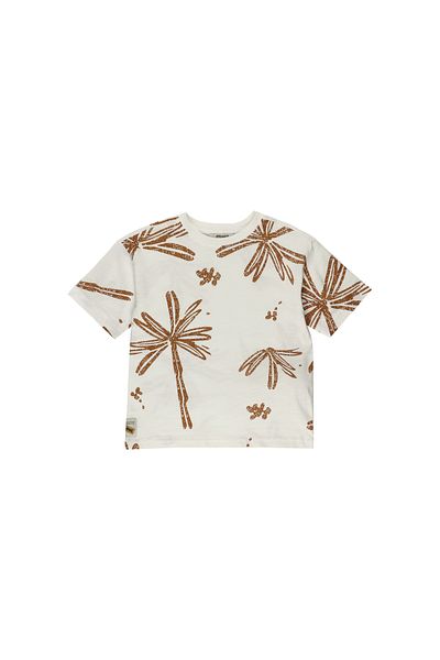 Panço Ecru-T-Shirt für Jungen mit Palmenmuster