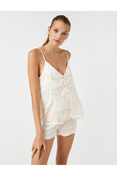 Koton Strappy Buttoned Woven Top