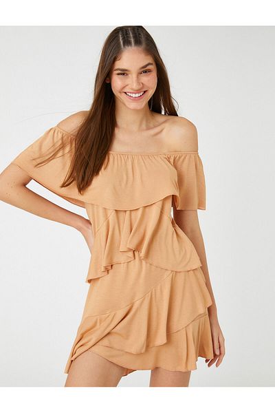 Koton Mini-Overall, schulterfrei, mit Rüschen, detailliert
