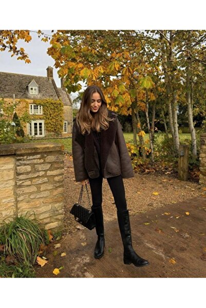 Ekim Store Palton din piele laminată cu nasturi Shepherd