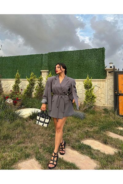 Ekim Store Λεπτομέρεια γραβάτας Oversize Blazer Jacket