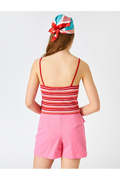 Koton Εσωρούχο με σχέδιο Crop με λουράκι γιακά Degaje Sweetheart