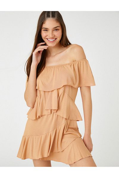 Koton Mini-Overall, schulterfrei, mit Rüschen, detailliert
